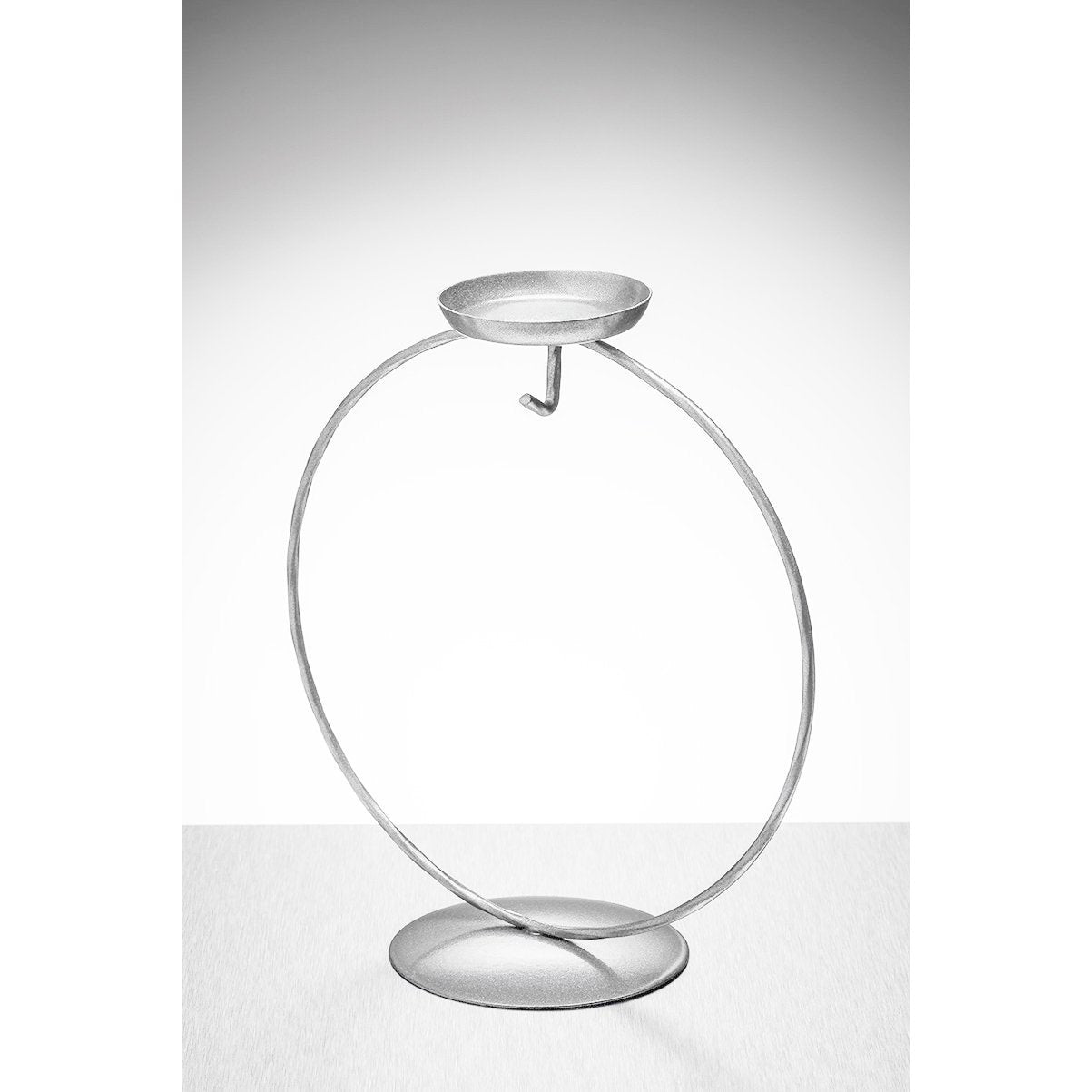 Display Stand - Circular Tea Light - Silver - Sienna Glass