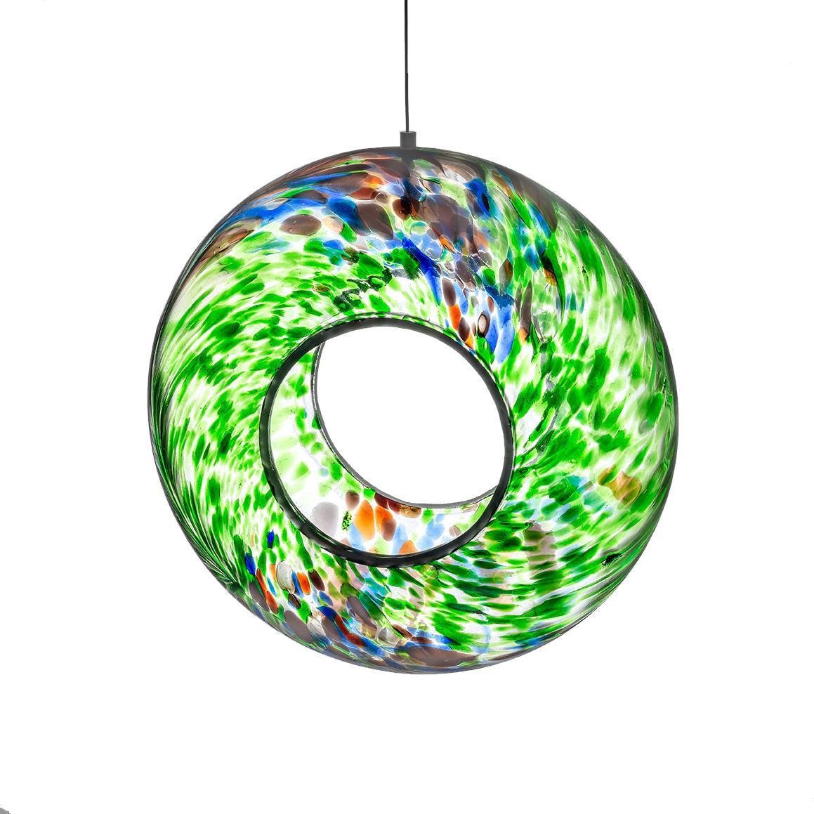 Hanging Bird Feeder - Green - Sienna Glass