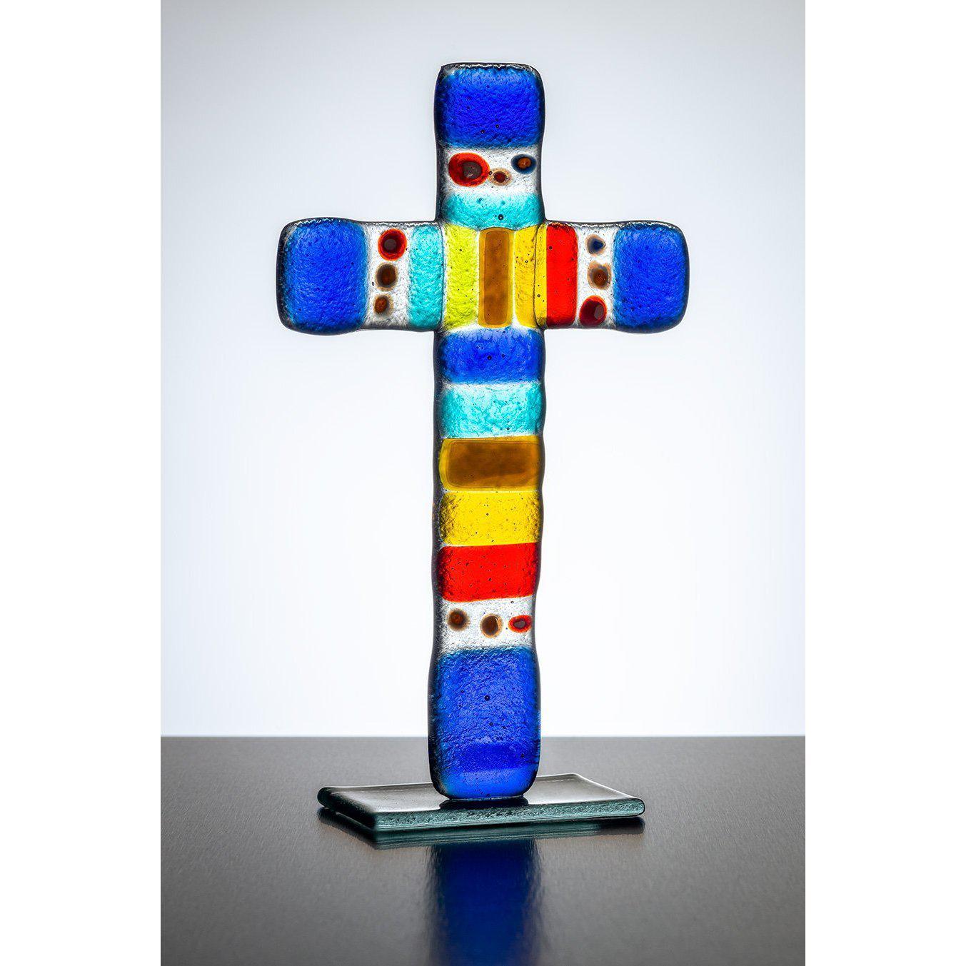 Standing Glass Cross - Multioloured | Sienna Glass
