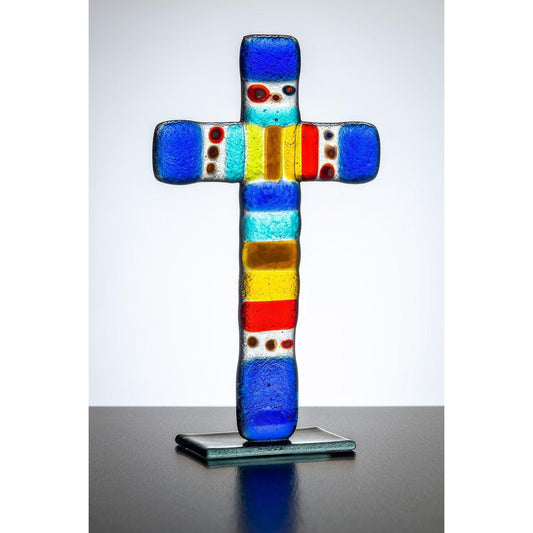 Standing Glass Cross - Multioloured | Sienna  Glass