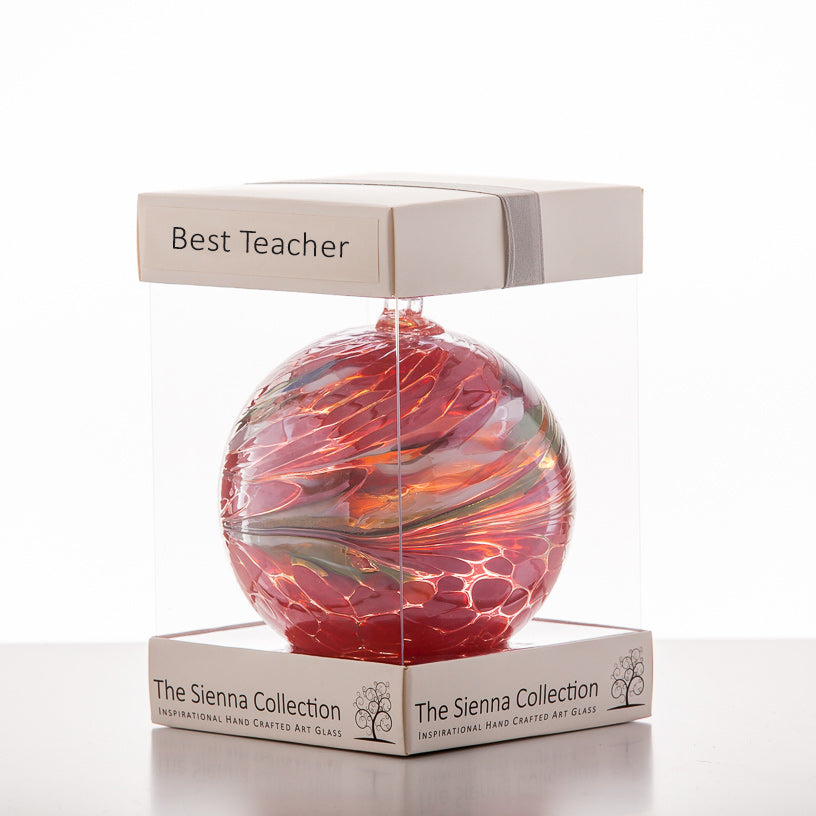 10cm Friendship Ball - Best Teacher - Sienna Glass