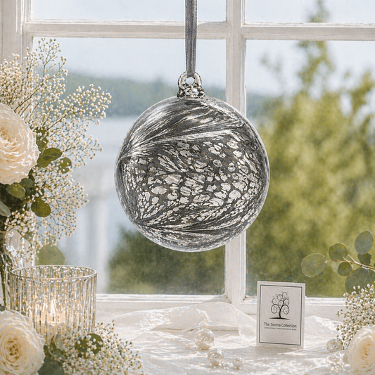10cm Friendship Ball - 25th Wedding Anniversary - Silver