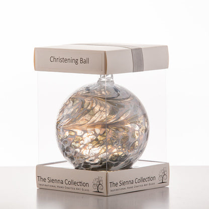 10cm Friendship Ball - Christening - Pastel Silver