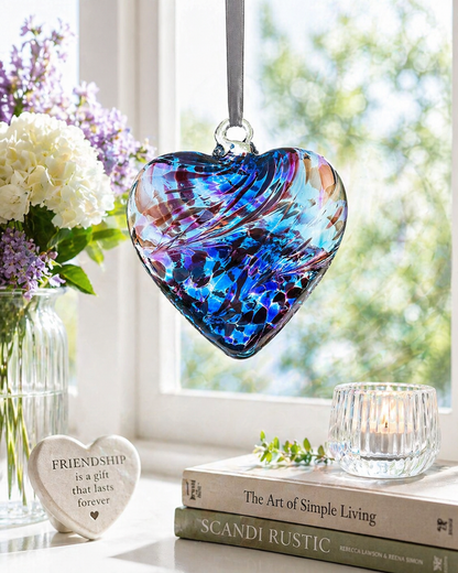 8cm Friendship Heart - Purple & Blue