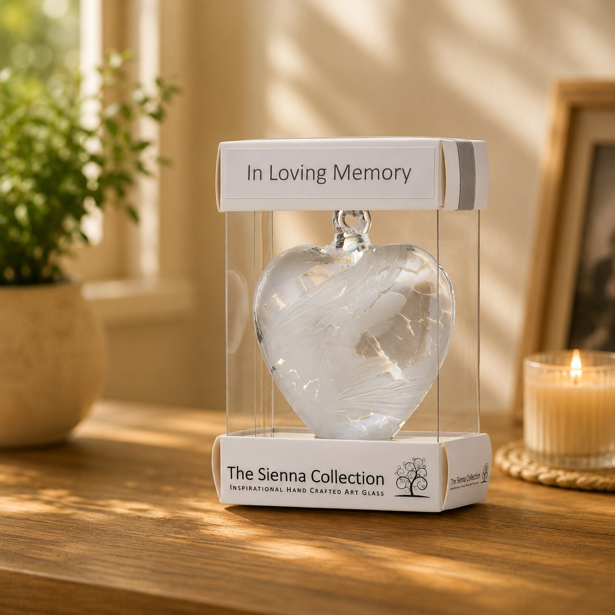 8cm Friendship Heart - In Loving Memory - White