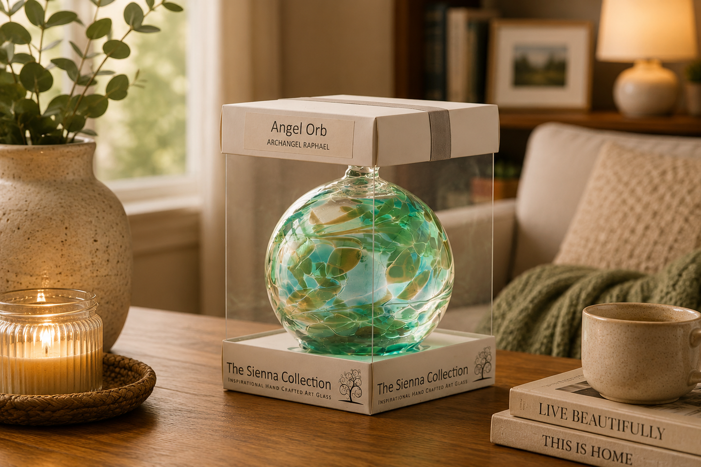 10cm Angel Orb - Raphael / Emerald