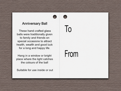 10cm Friendship Ball - 60th Wedding Anniversary - Diamond