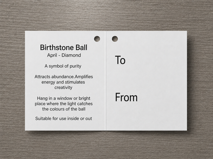 10cm Birthstone Ball - April/Diamond