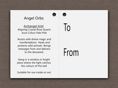 10cm Angel Orb - Archangel Ariel - Rose Quartz
