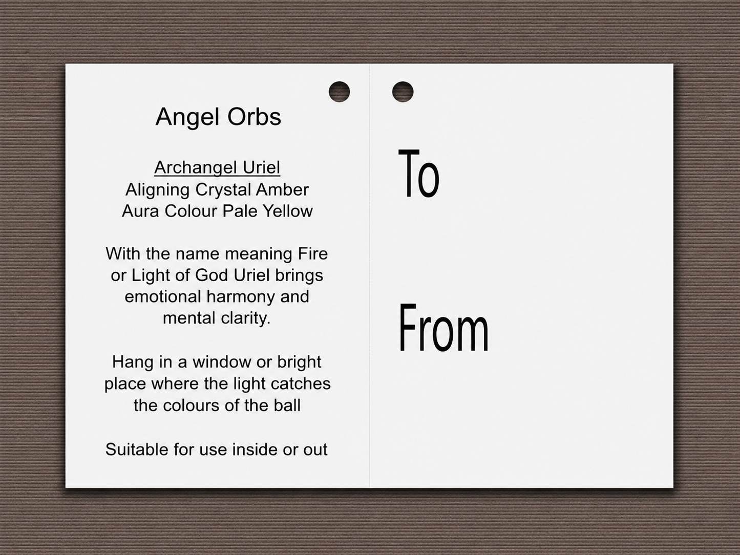 10cm Angel Orb - Uriel / Amber