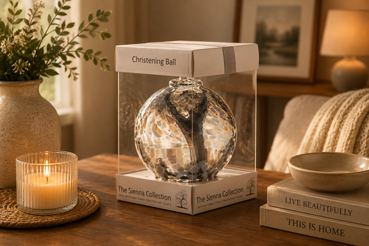 10cm Spirit Ball - Christening - Pastel Silver