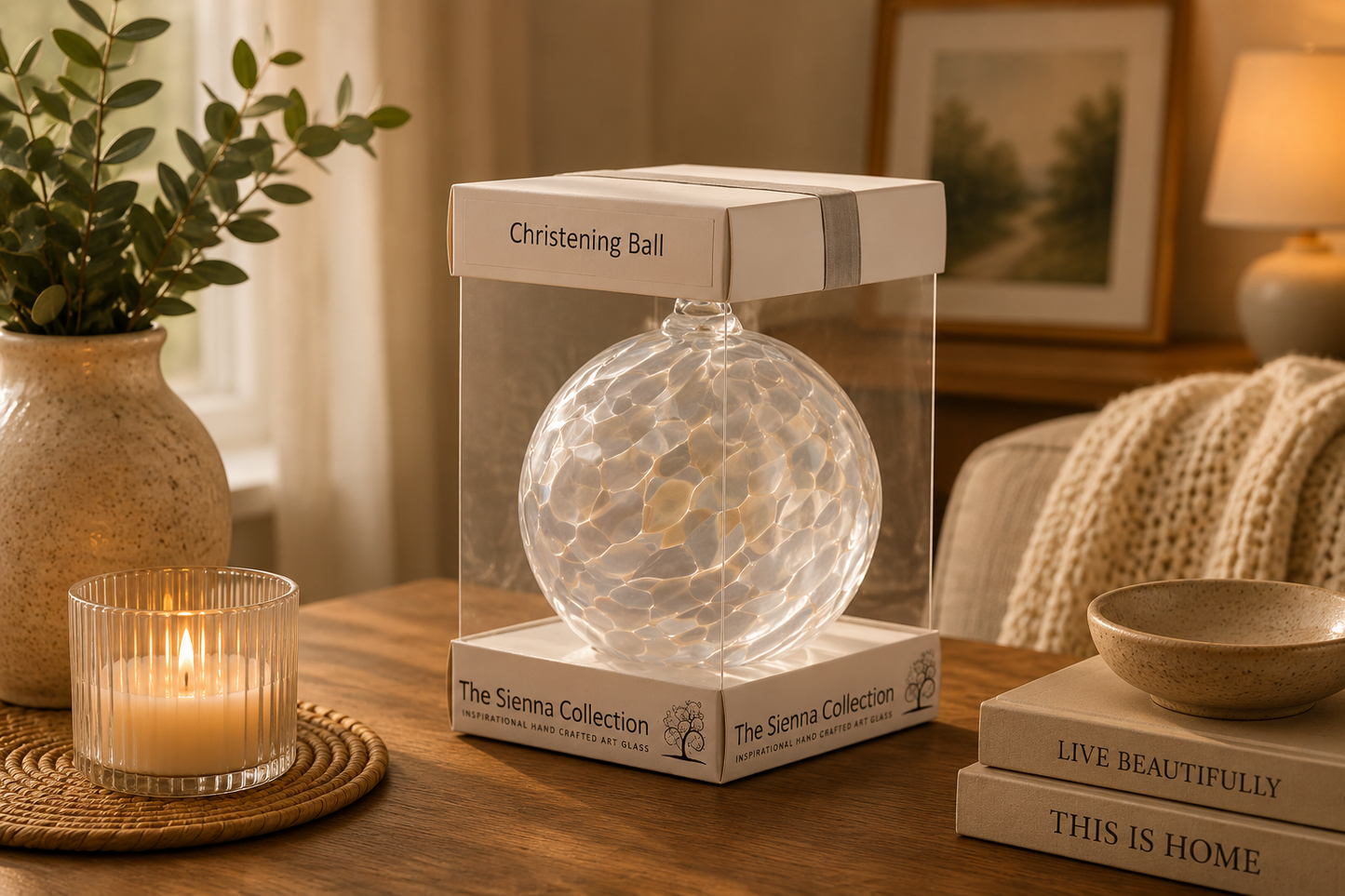 10cm Friendship Ball - Christening - White
