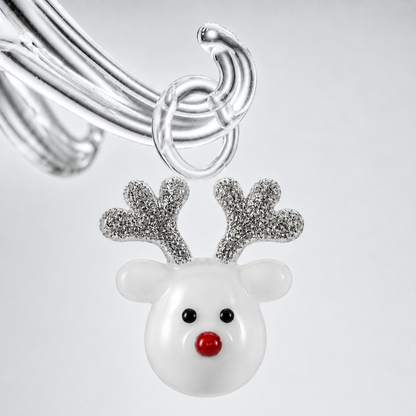 Glass Christmas Tree with Hanging Ornaments – 20cm – Clear/Silver