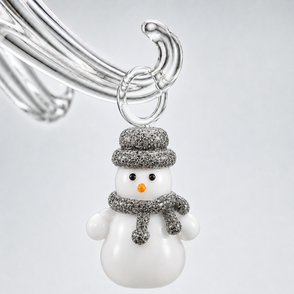 Glass Christmas Tree with Hanging Ornaments – 20cm – Clear/Silver