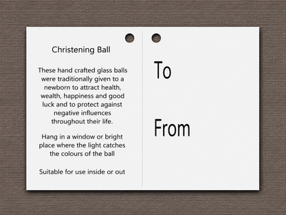 10cm Friendship Ball - Christening - White