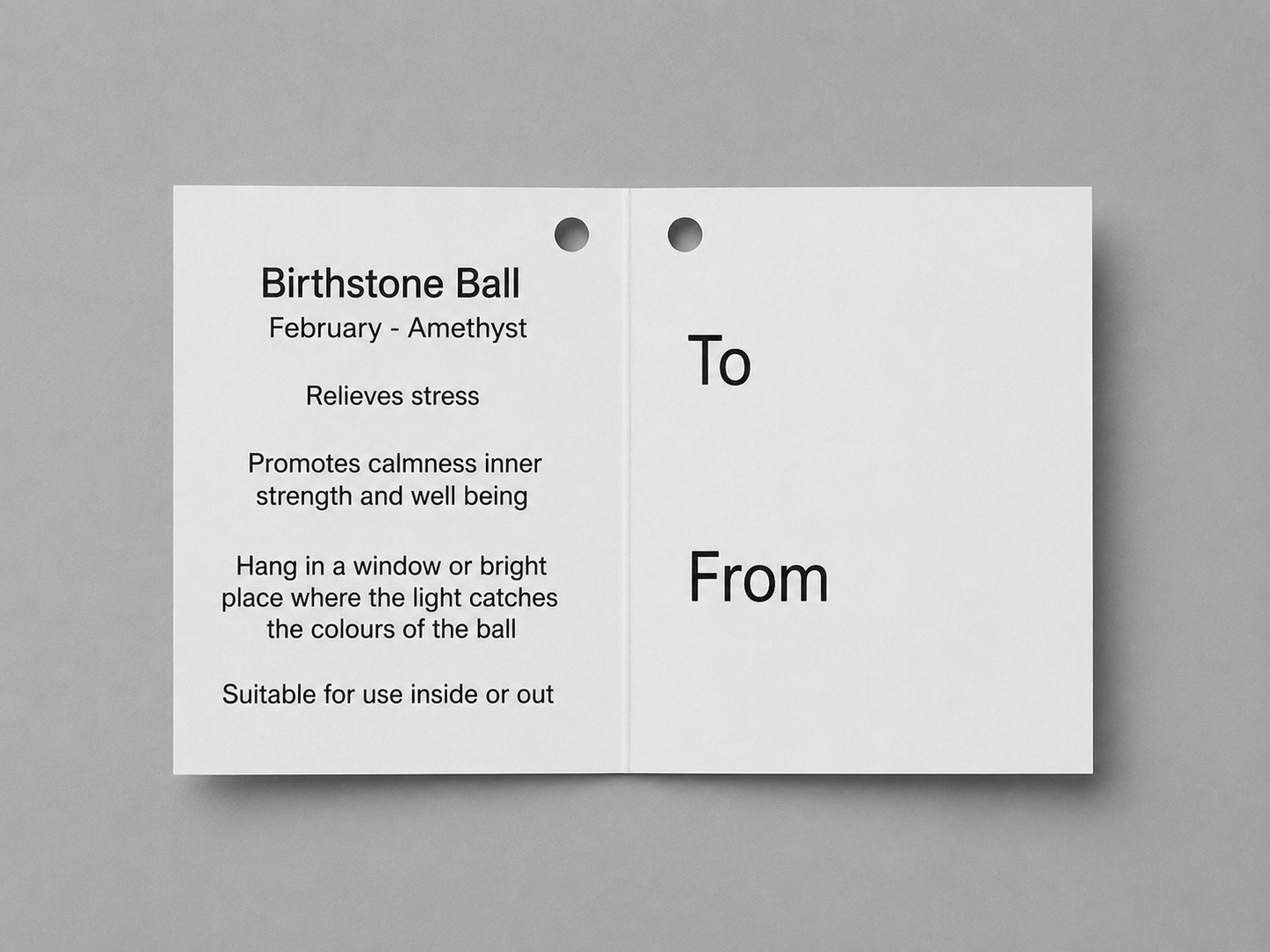 10cm Birthstone Ball - February/Amethyst