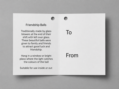 10cm Friendship Ball - Feather Design - Peacock