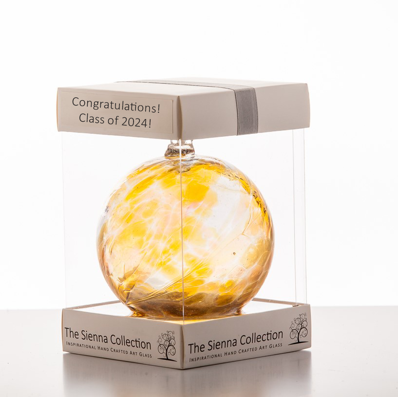 10cm Friendship Ball - Graduation Gift - Sienna Glass