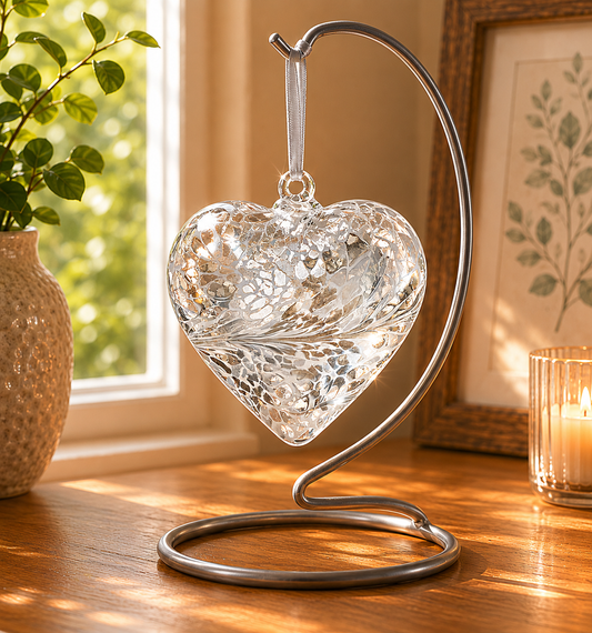 8cm Friendship Heart - Pastel Silver