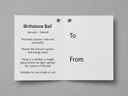 10cm Birthstone Ball - January/Garnet