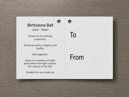 10cm Birthstone Ball - June/Pearl