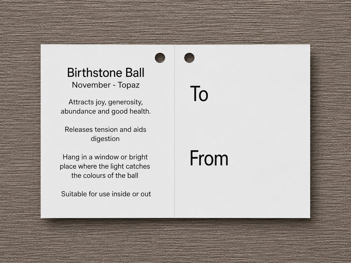 10cm Birthstone Ball - November/Topaz