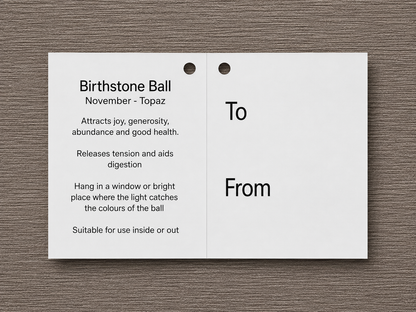 10cm Birthstone Ball - November/Topaz