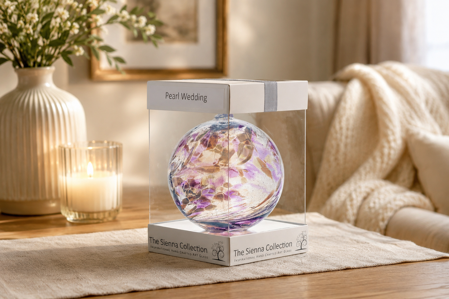 10cm Friendship Ball - 30th Wedding Anniversary - Pearl