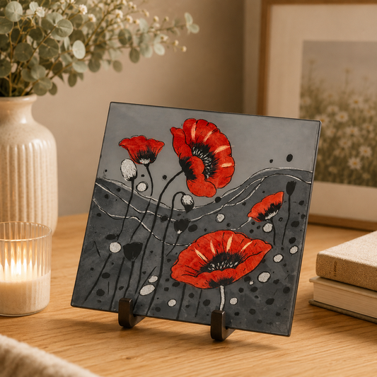 Square Plate - Wild Poppy