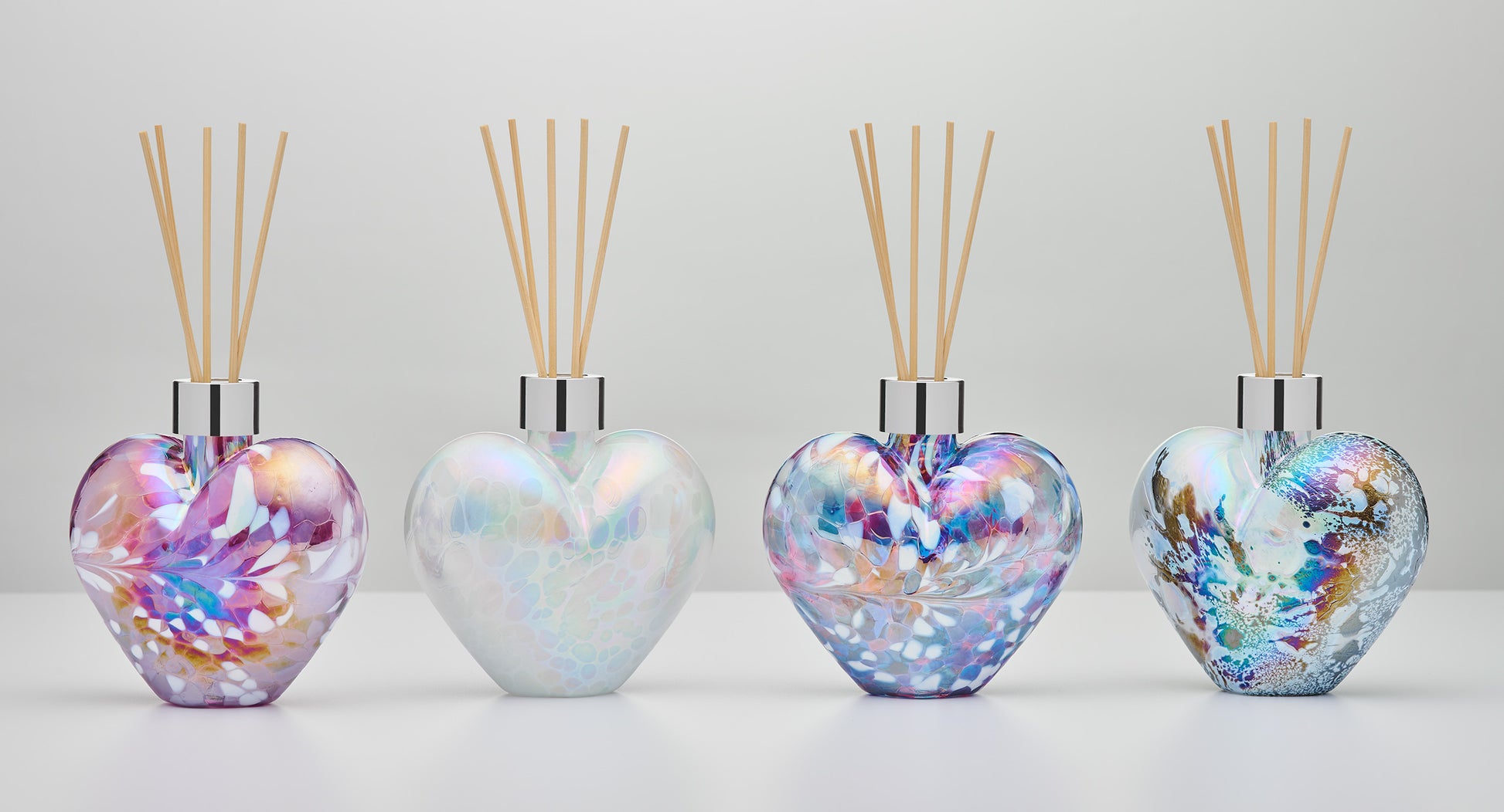 Reed Diffuser - Heart - Pastel Silver