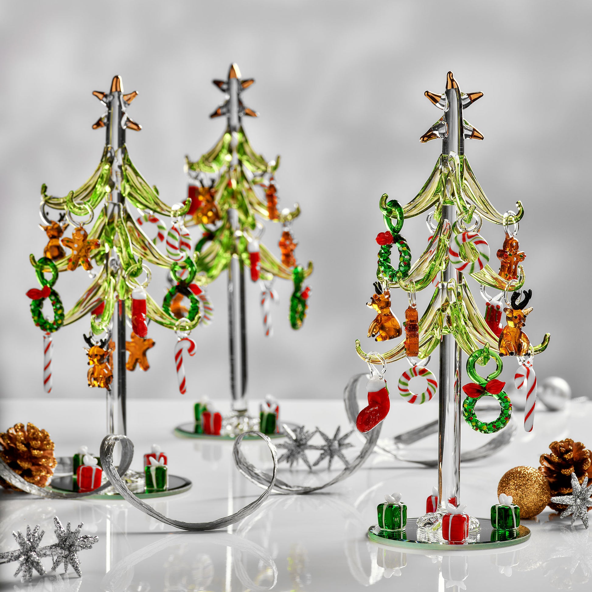 20cm Christmas Tree Ornament - Sienna Glass