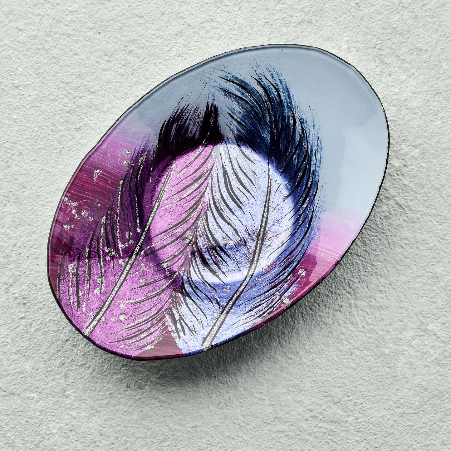 Oval Bowl - Whispering Feather - Violet - Sienna Glass