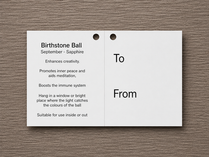 10cm Birthstone Ball - September/Sapphire