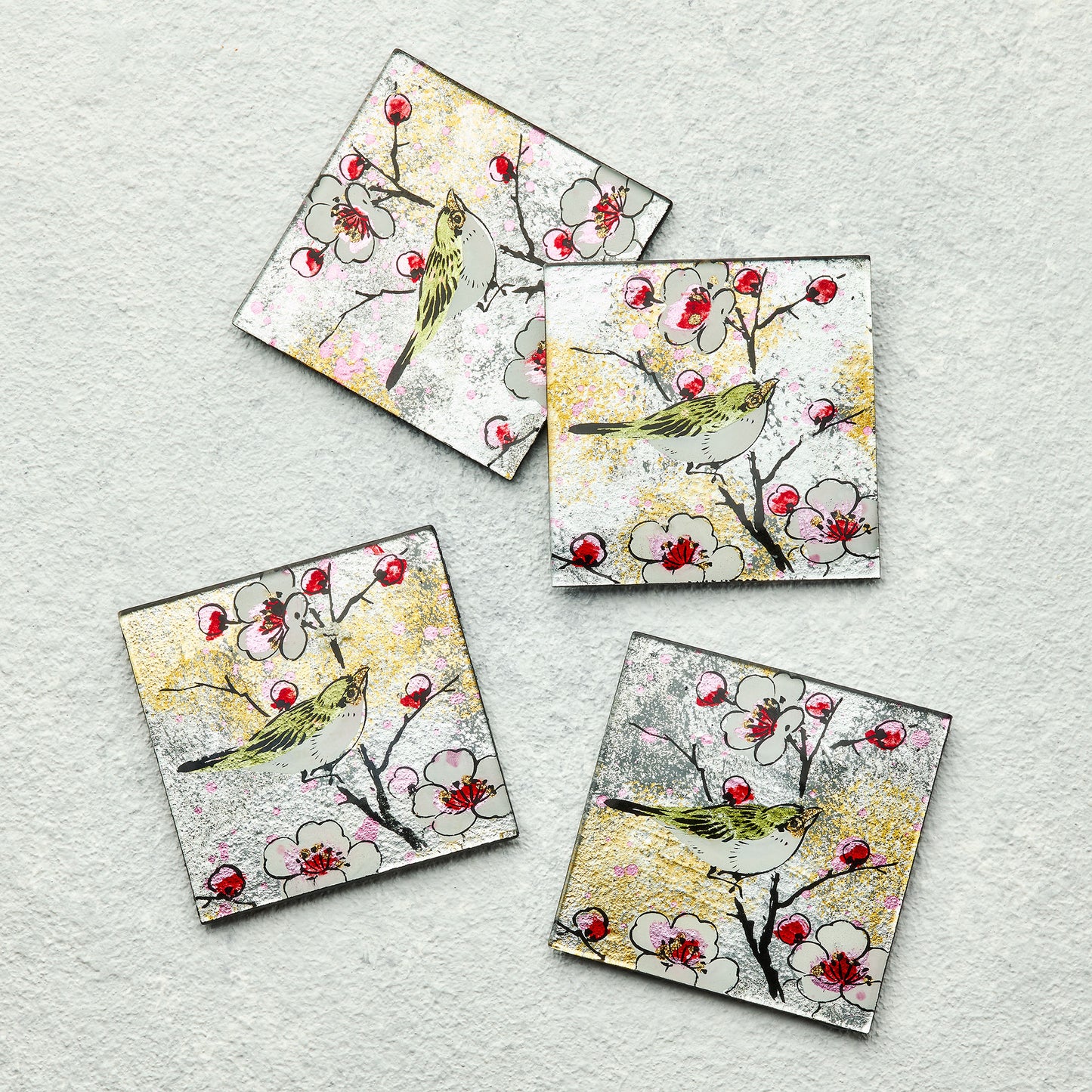 Set of 4 Coasters - Bird Song
