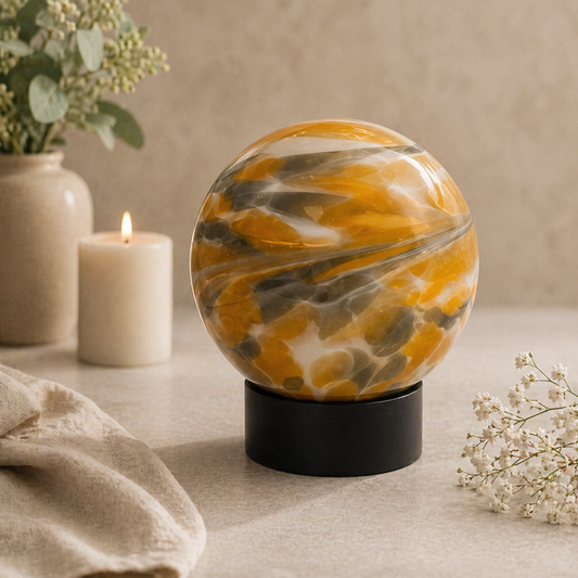 Urn - 15cm Sphere - Brown