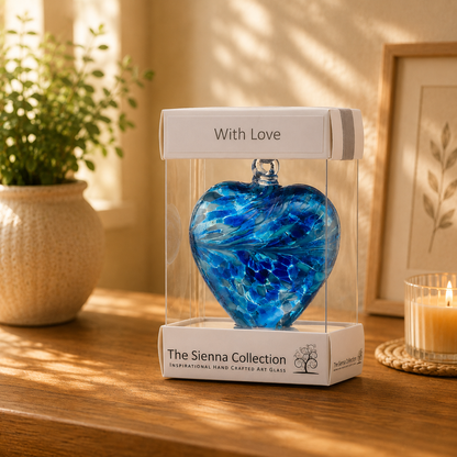 8cm Friendship Heart - With Love - Blue