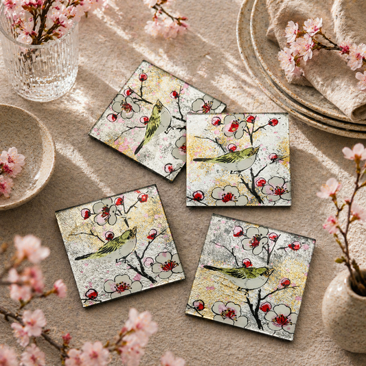 Set of 4 Coasters - Bird Song