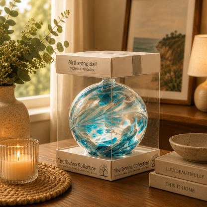 10cm Birthstone Ball - December/Turquoise
