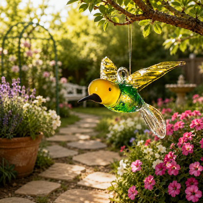 Large Bird - Hummingbird - Yellow and Blue
