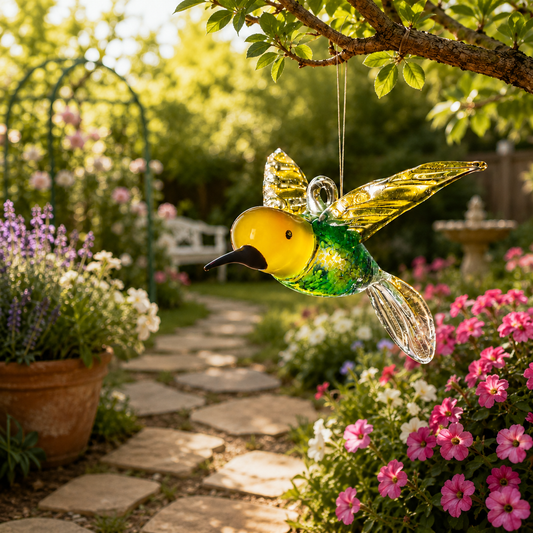 Large Bird - Hummingbird - Yellow and Blue