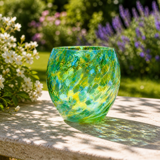 Self Watering Plant Pot Blue Green