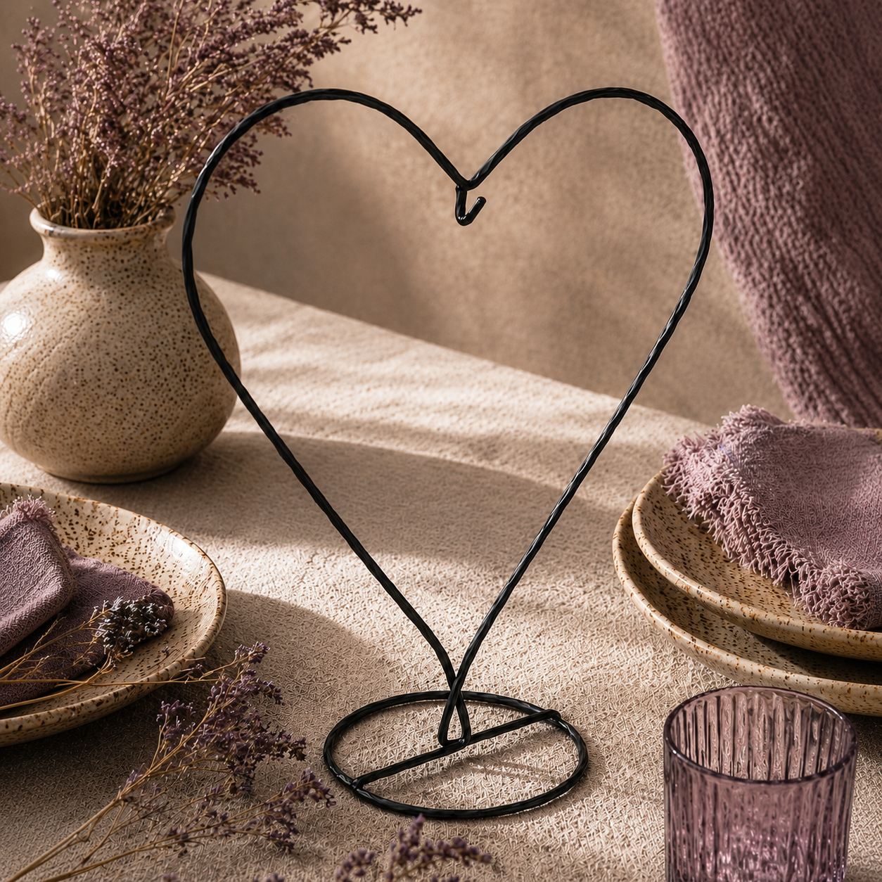 Heart Shaped Display Stand - Black
