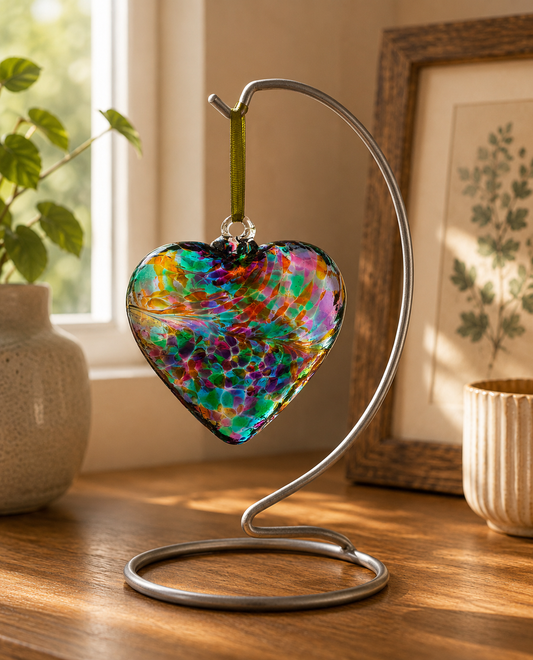 8cm Friendship Heart - Multicoloured Turquoise