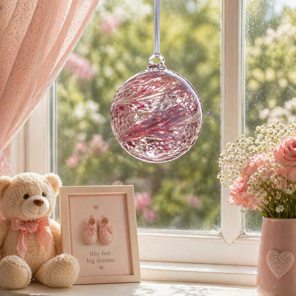 10cm Friendship Ball - 'It's a Girl!' - Pastel Pink
