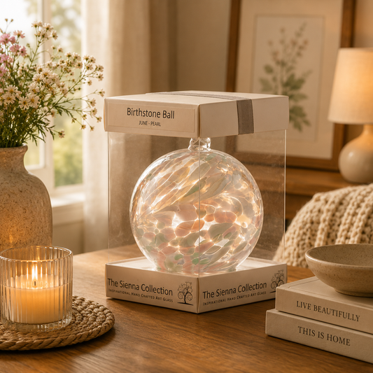 10cm Birthstone Ball - June/Pearl