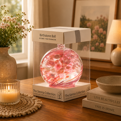 10cm Birthstone Ball - October/Pink Tourmaline