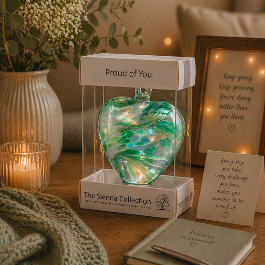 8cm Friendship Heart - Proud of You - Green