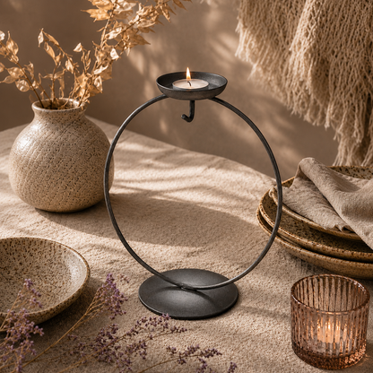 Display Stand - Circular Tea Light - Silver