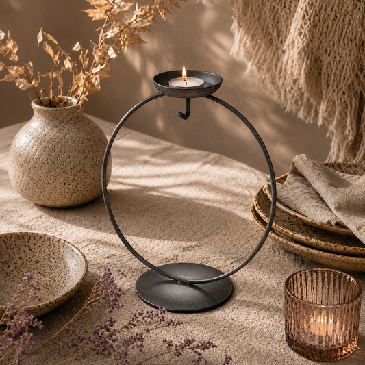 Display Stand - Circular Tea Light - Silver