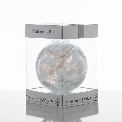 10cm Friendship Ball - Engagement - White | Sienna  Glass 